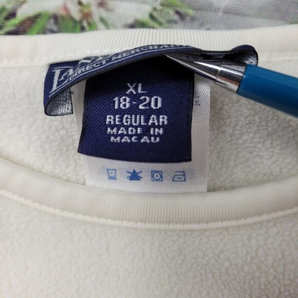 Lands End Ivory Fleece Long Sleeve Top size XL (18-20) - Picture 12 of 14